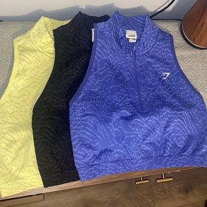 GYMSHARK -ADAPT ANIMAL SEAMLESS CROP 1/2 ZIP